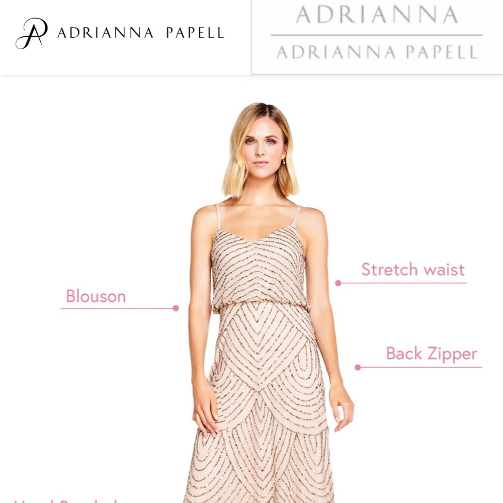 Adrianna Papell Art Deco beaded dress. Size 14. Worn once.